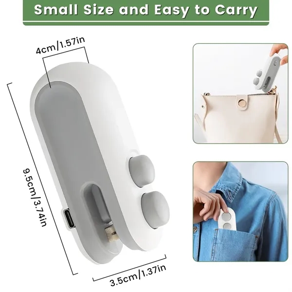 2 in 1 Mini Bag Sealer Rechargeable - 2 in 1 Mini Bag Sealer Rechargeable - Image 3 of 4