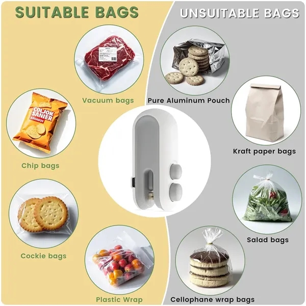 2 in 1 Mini Bag Sealer Rechargeable - 2 in 1 Mini Bag Sealer Rechargeable - Image 4 of 4