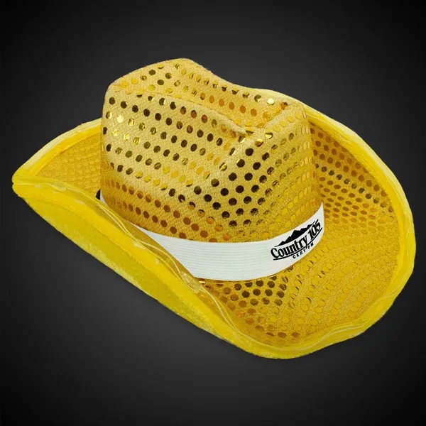 GOLD SEQUIN LED COWBOY HAT - GOLD SEQUIN LED COWBOY HAT - Image 3 of 3