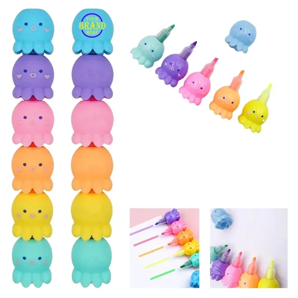 Cartoon Octopus Shaped Highlighter - Cartoon Octopus Shaped Highlighter - Image 0 of 1