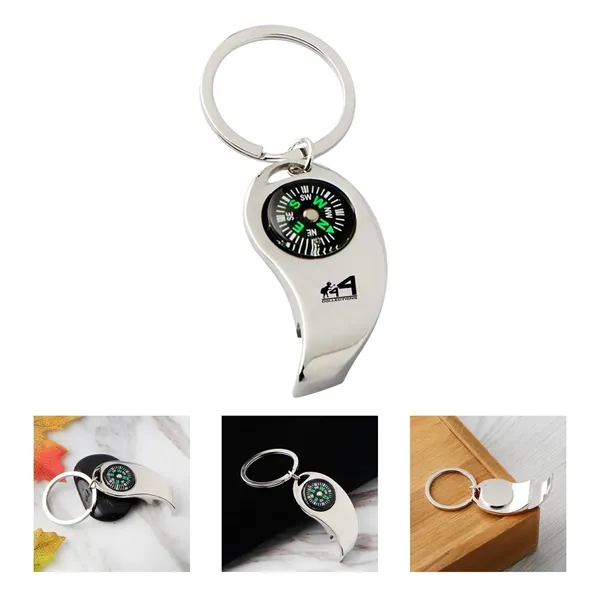 Compass Bottle Opener Keychain - Compass Bottle Opener Keychain - Image 0 of 1