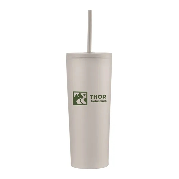 24oz. Double Wall SS / PP Mug with Straw