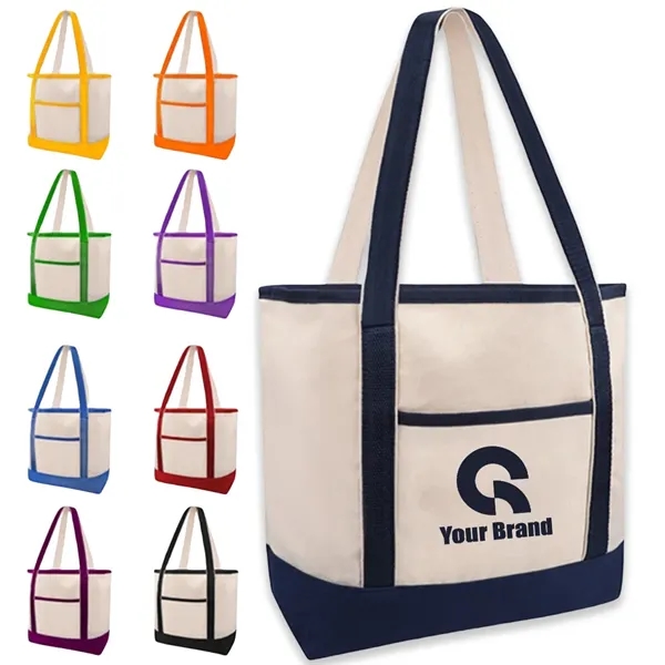 Foldable Portable Heavy Cotton Canvas Tote Bag In Stock - Foldable Portable Heavy Cotton Canvas Tote Bag In Stock - Image 0 of 3