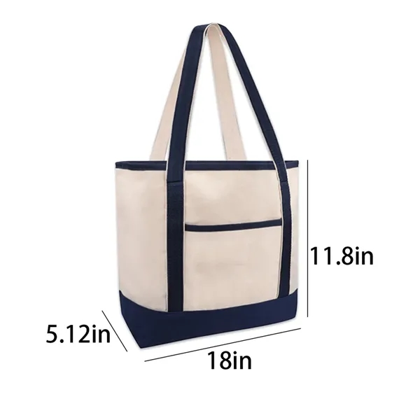 Foldable Portable Heavy Cotton Canvas Tote Bag In Stock - Foldable Portable Heavy Cotton Canvas Tote Bag In Stock - Image 1 of 3