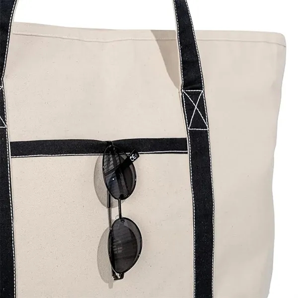 Foldable Portable Heavy Cotton Canvas Tote Bag In Stock - Foldable Portable Heavy Cotton Canvas Tote Bag In Stock - Image 3 of 3
