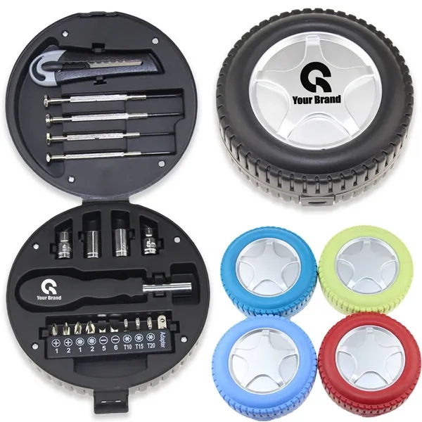 In Stock Portable Tire Shaped Tool Set Home Car Truck - In Stock Portable Tire Shaped Tool Set Home Car Truck - Image 0 of 4