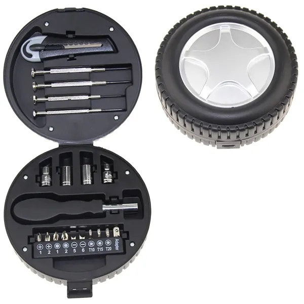 In Stock Portable Tire Shaped Tool Set Home Car Truck - In Stock Portable Tire Shaped Tool Set Home Car Truck - Image 4 of 4