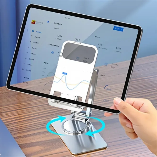 Metal Swivel Adjustable Height Phone Tablet Stand for Desk - Metal Swivel Adjustable Height Phone Tablet Stand for Desk - Image 4 of 6