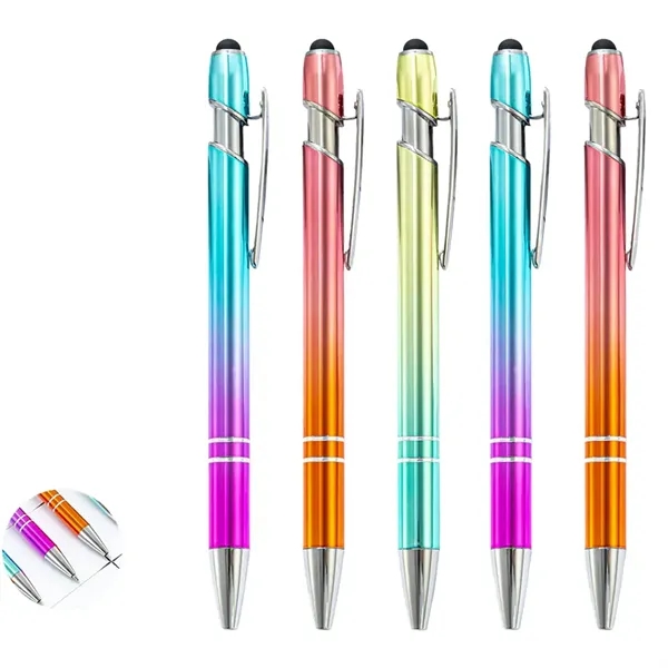 Gradient Rainbow Soft Touch Ballpoint Pens - Gradient Rainbow Soft Touch Ballpoint Pens - Image 1 of 3