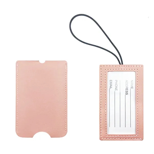 Premium PU Leather Luggage Tag with Elastic Pull Strap - Premium PU Leather Luggage Tag with Elastic Pull Strap - Image 5 of 5