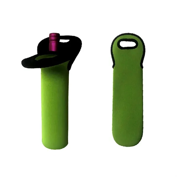 Single Bottle Cooler Bag with Handle for Wine Beer Beverages - Single Bottle Cooler Bag with Handle for Wine Beer Beverages - Image 2 of 3