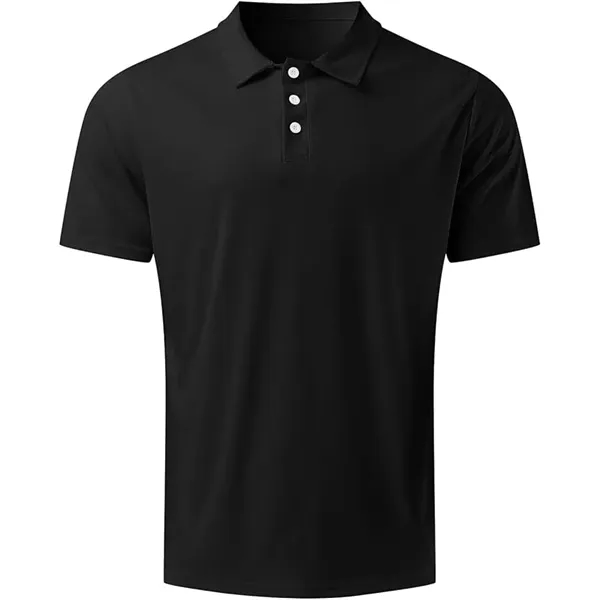 Men's Knit Short Sleeve Golf Breathable Polo Shirts - Men's Knit Short Sleeve Golf Breathable Polo Shirts - Image 1 of 14