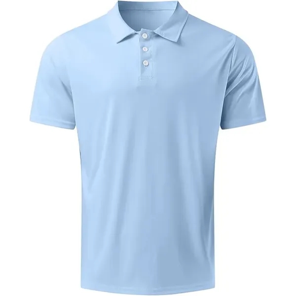 Men's Knit Short Sleeve Golf Breathable Polo Shirts - Men's Knit Short Sleeve Golf Breathable Polo Shirts - Image 3 of 14