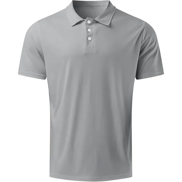 Men's Knit Short Sleeve Golf Breathable Polo Shirts - Men's Knit Short Sleeve Golf Breathable Polo Shirts - Image 4 of 14