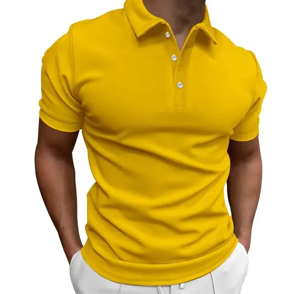 Men's Knit Short Sleeve Golf Breathable Polo Shirts - Men's Knit Short Sleeve Golf Breathable Polo Shirts - Image 8 of 14