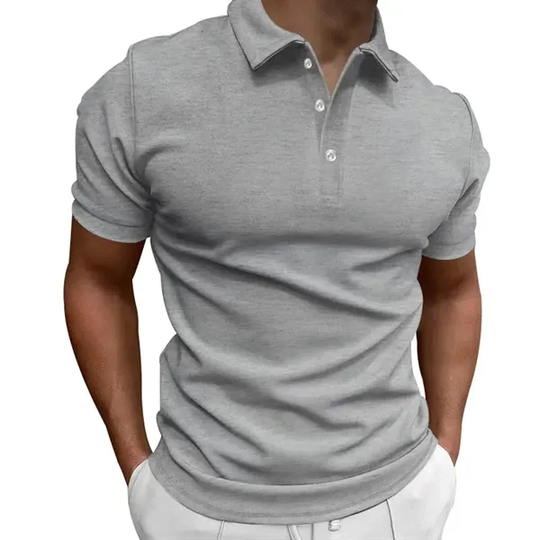 Men's Knit Short Sleeve Golf Breathable Polo Shirts - Men's Knit Short Sleeve Golf Breathable Polo Shirts - Image 9 of 14