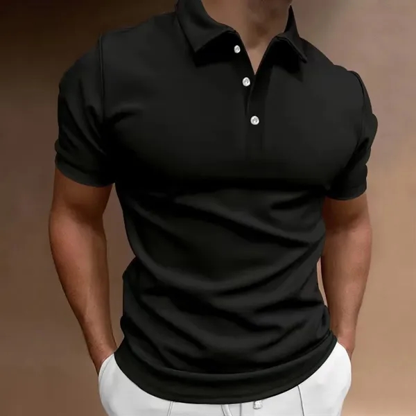 Men's Knit Short Sleeve Golf Breathable Polo Shirts - Men's Knit Short Sleeve Golf Breathable Polo Shirts - Image 10 of 14
