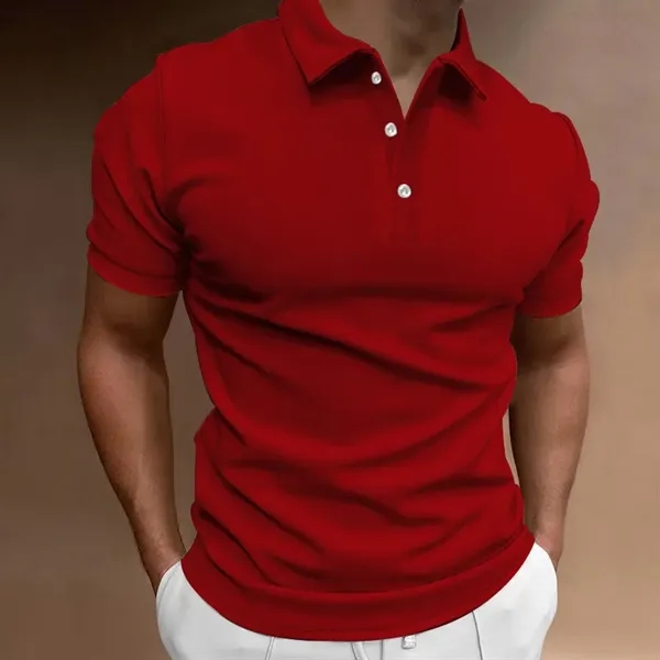 Men's Knit Short Sleeve Golf Breathable Polo Shirts - Men's Knit Short Sleeve Golf Breathable Polo Shirts - Image 11 of 14