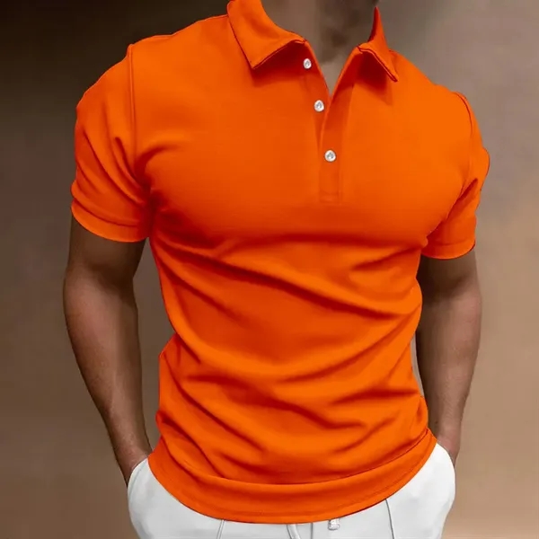 Men's Knit Short Sleeve Golf Breathable Polo Shirts - Men's Knit Short Sleeve Golf Breathable Polo Shirts - Image 12 of 14