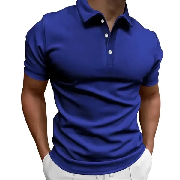 Men's Knit Short Sleeve Golf Breathable Polo Shirts - Men's Knit Short Sleeve Golf Breathable Polo Shirts - Image 13 of 14