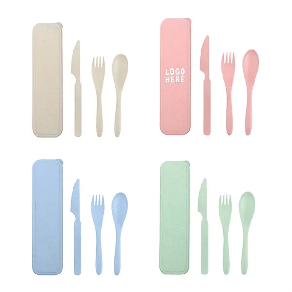 PP Natural Wheat Straw Cutlery Set - PP Natural Wheat Straw Cutlery Set - Image 0 of 3