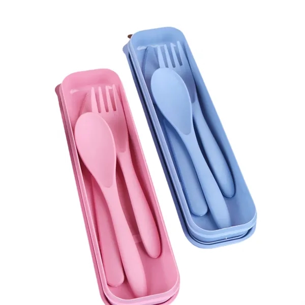 PP Natural Wheat Straw Cutlery Set - PP Natural Wheat Straw Cutlery Set - Image 1 of 3