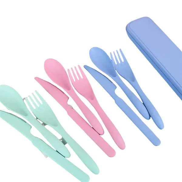 PP Natural Wheat Straw Cutlery Set - PP Natural Wheat Straw Cutlery Set - Image 2 of 3