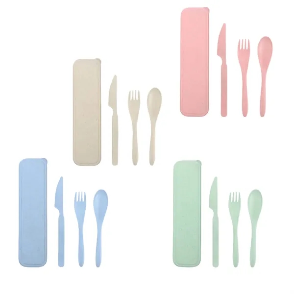 PP Natural Wheat Straw Cutlery Set - PP Natural Wheat Straw Cutlery Set - Image 3 of 3