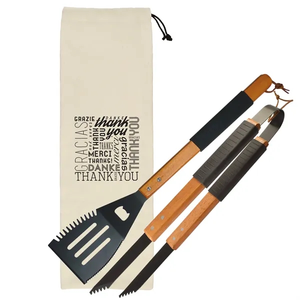 Wood BBQ Set - Thank You - Wood BBQ Set - Thank You - Image 3 of 3