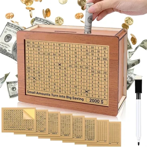 Wooden Piggy Bank with Counter - Wooden Piggy Bank with Counter - Image 0 of 1