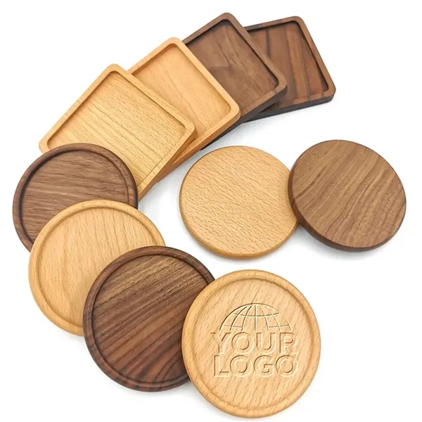 Heat Resistant Square Round Drink Wood Coasters - Heat Resistant Square Round Drink Wood Coasters - Image 0 of 7
