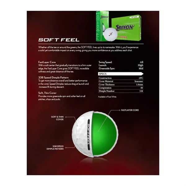 Srixon® 3 Pack Soft Feel Golf Balls - Srixon® 3 Pack Soft Feel Golf Balls - Image 5 of 5