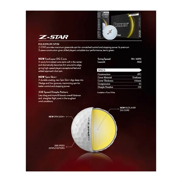 Srixon® 3 Pack Z-STAR Golf Balls - Srixon® 3 Pack Z-STAR Golf Balls - Image 1 of 6