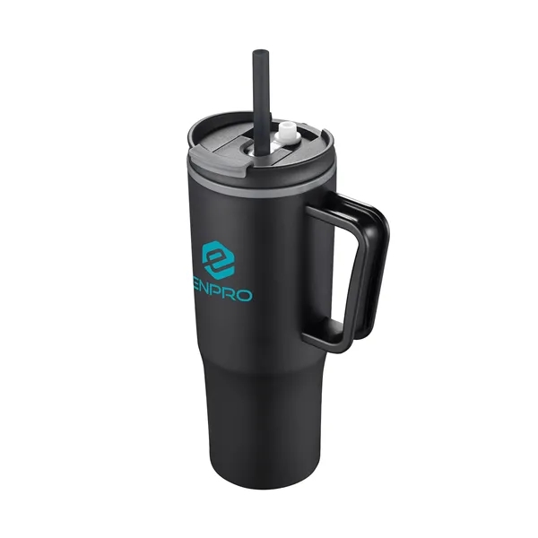 30oz. Double Wall Mug with Handle and Straw