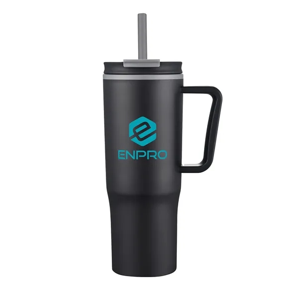30oz. Double Wall Mug with Handle and Straw