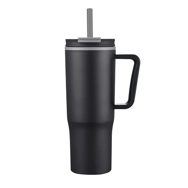 30oz. Double Wall Mug with Handle and Straw
