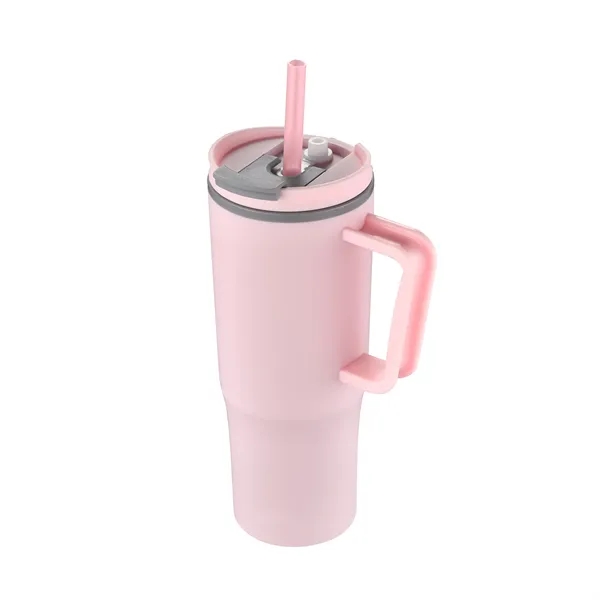 30oz. Double Wall Mug with Handle and Straw
