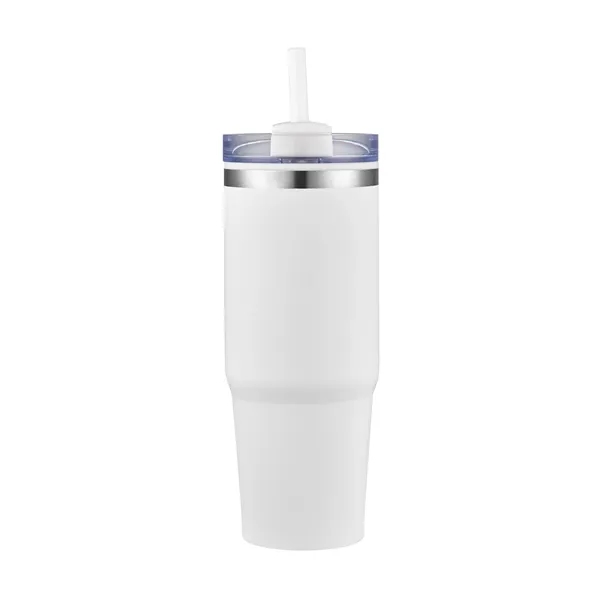 30oz. Dual Wall Stainless Steel & PP Tumbler with Clear Lid