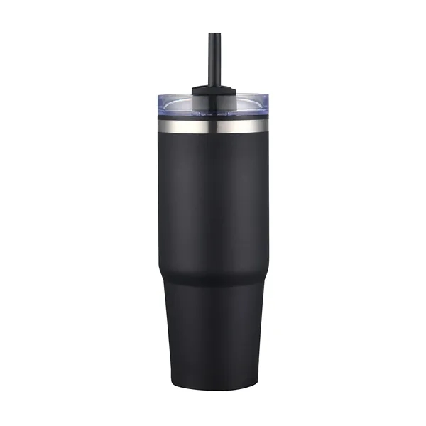 30oz. Dual Wall Stainless Steel & PP Tumbler with Clear Lid