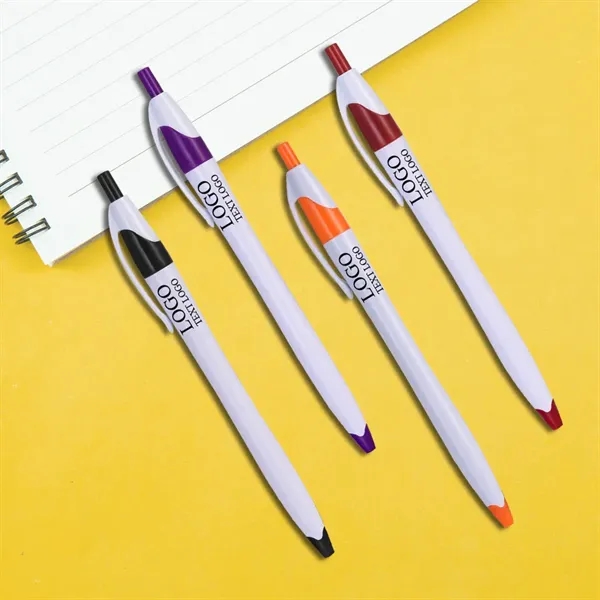 White Retractable Pen with Colored Trim - White Retractable Pen with Colored Trim - Image 0 of 9