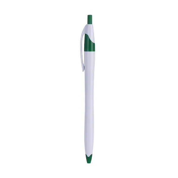 White Retractable Pen with Colored Trim - White Retractable Pen with Colored Trim - Image 5 of 9