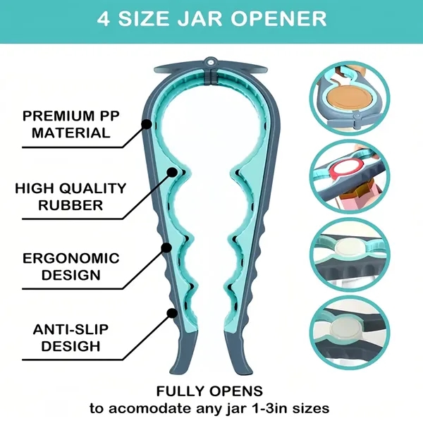 4 In 1 Jar Opener Bottle Can Easy Grip - 4 In 1 Jar Opener Bottle Can Easy Grip - Image 2 of 3