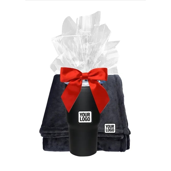 Cozy Corporate Gift Set with Tumbler & Blanket - Cozy Corporate Gift Set with Tumbler & Blanket - Image 2 of 5