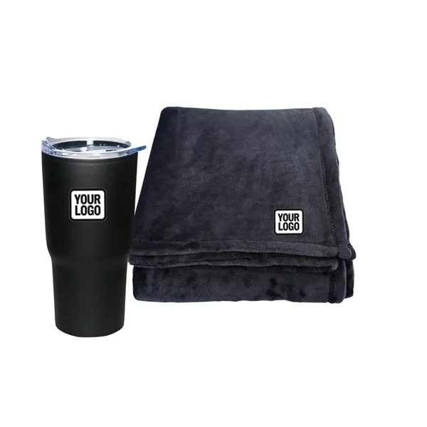 Cozy Corporate Gift Set with Tumbler & Blanket - Cozy Corporate Gift Set with Tumbler & Blanket - Image 1 of 5