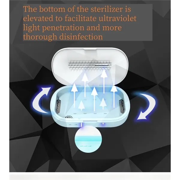 UV Phone Sanitizer with Wireless Charging Pad - UV Phone Sanitizer with Wireless Charging Pad - Image 5 of 7