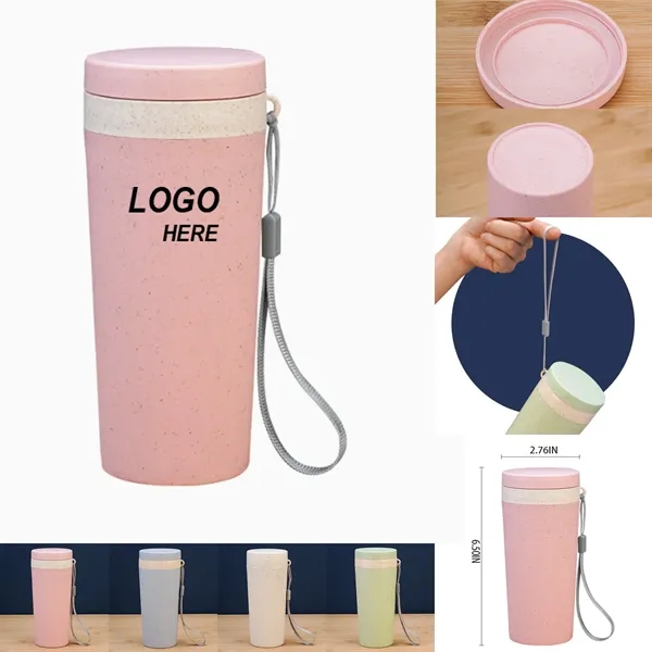 Eco-Friendly Wheat Straw Loop-Seal Travel Cup - Eco-Friendly Wheat Straw Loop-Seal Travel Cup - Image 0 of 6