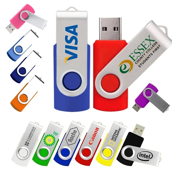2GB USB Flash Drive with Metal Swivel Cover - 2GB USB Flash Drive with Metal Swivel Cover - Image 0 of 10