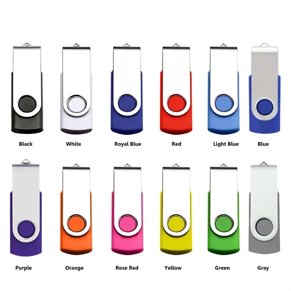 2GB USB Flash Drive with Metal Swivel Cover - 2GB USB Flash Drive with Metal Swivel Cover - Image 1 of 10