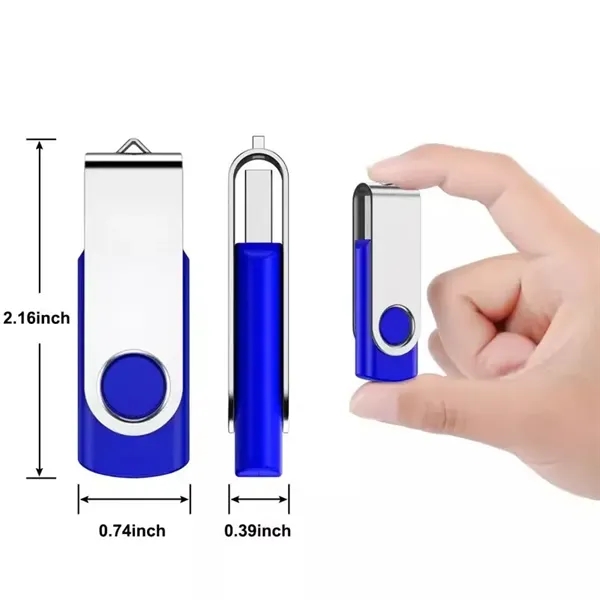 2GB USB Flash Drive with Metal Swivel Cover - 2GB USB Flash Drive with Metal Swivel Cover - Image 3 of 10