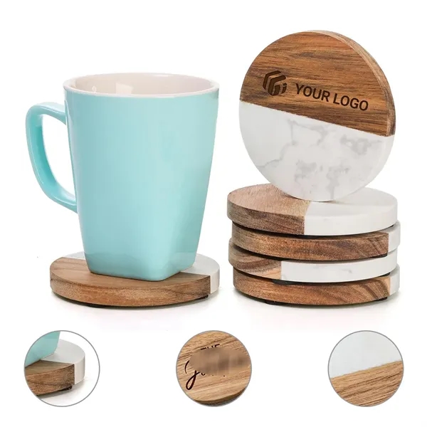 Multifunctional restaurant coffee shop marble wood coasters - Multifunctional restaurant coffee shop marble wood coasters - Image 0 of 4